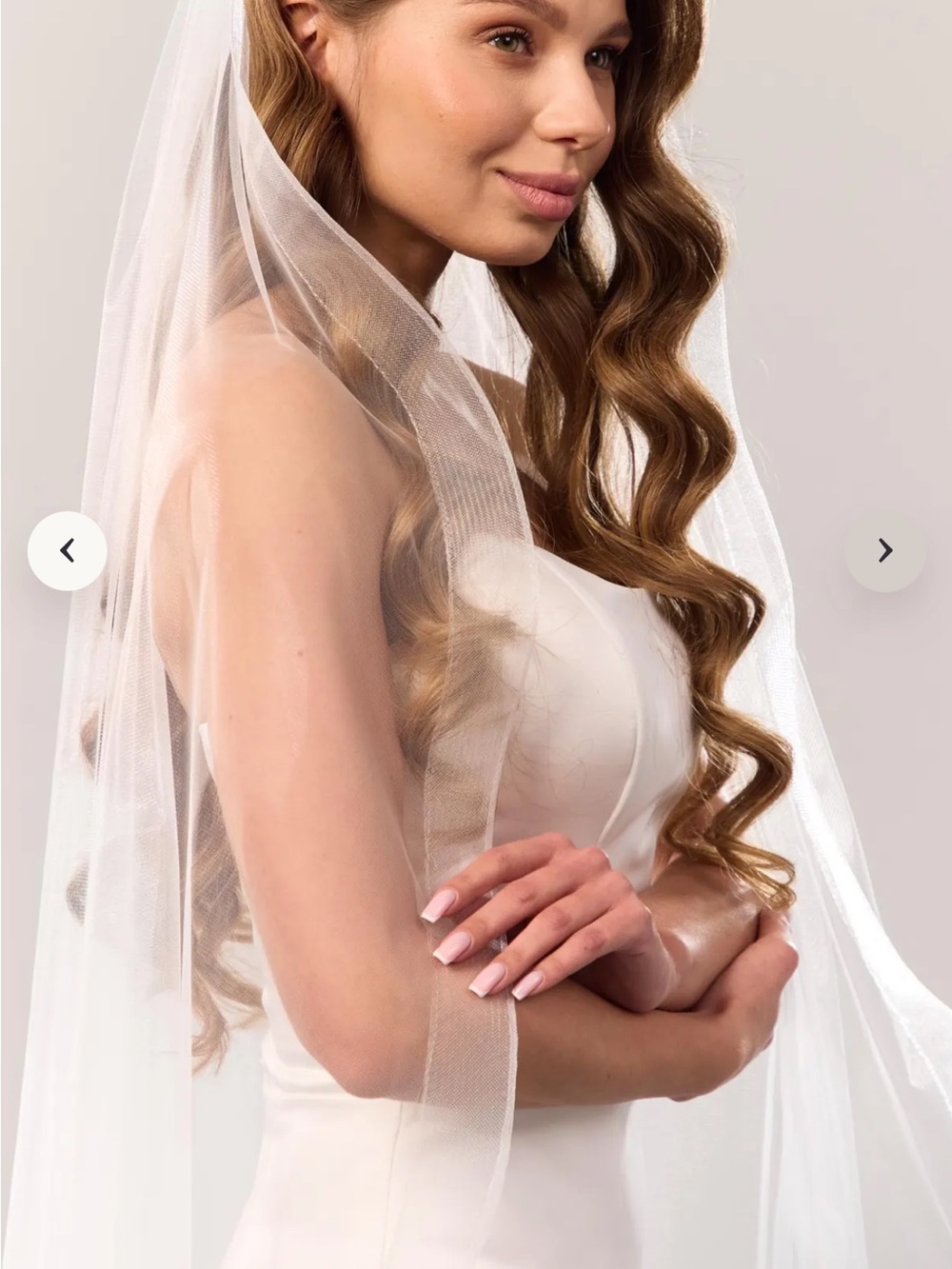 Horsehair edge veil, Bridal trim veil, Wedding chapel horsetail veil